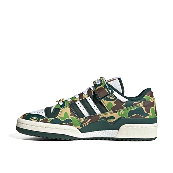 Adidas x BAPE Forum 84 Low “30th Anniversary Green Camo” Sneakers - Picture 2 of 9